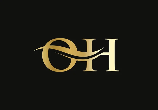Baş Harfler Logo Tasarım Vektörü Mektup Logosu Modern Modayla Tasarlandı — Stok Vektör