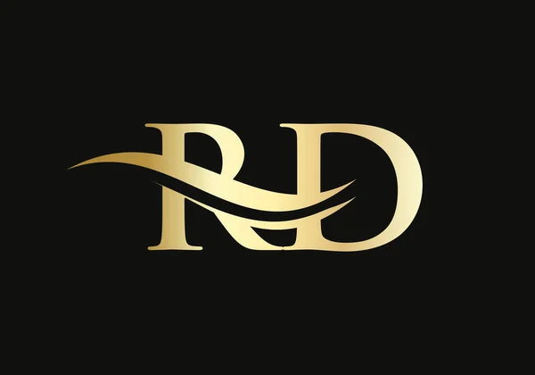 Gold Letter Logo Design Logo Design Creative Modern Trendy — 图库矢量图片