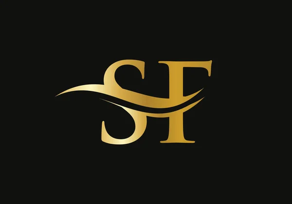 Modern letter SF logo design Vector. Initial linked letter SF logo design with creative, minimal and modern trendy