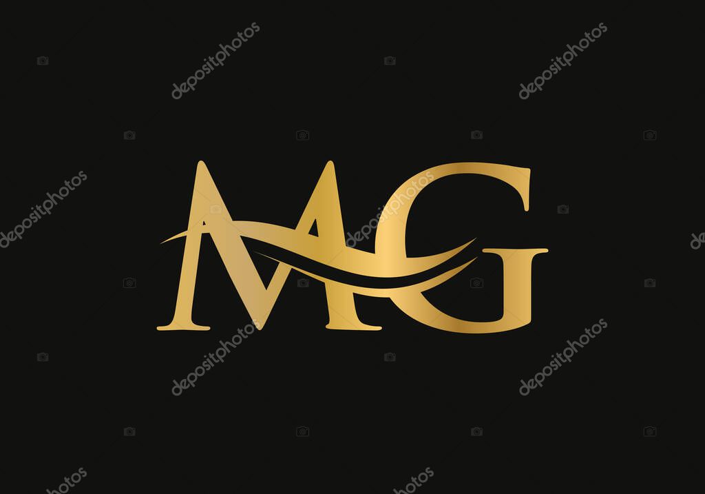 Initial linked letter MG logo design. Modern letter MG logo design vector with modern trendy