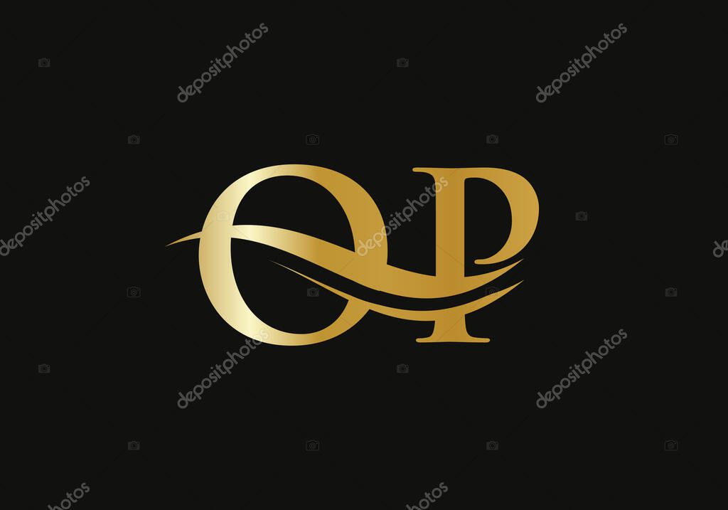 Elegant and stylish OP logo design for your company. OP letter logo. OP Logo for luxury branding.