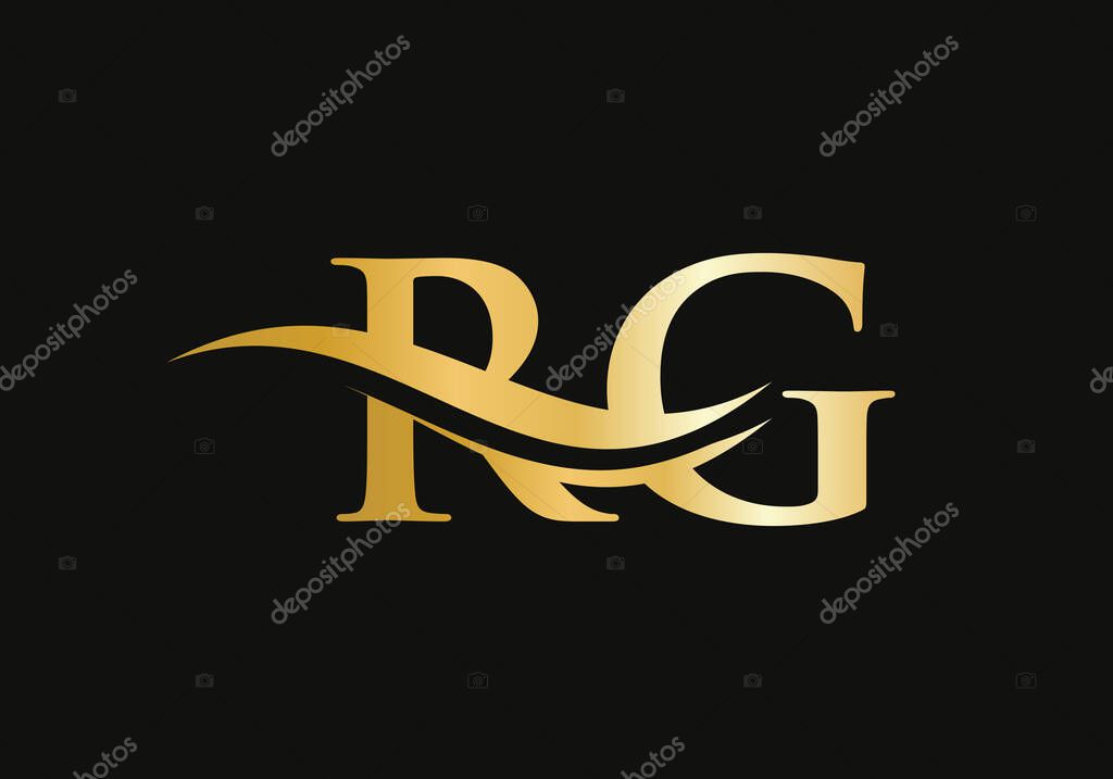 Initial linked letter RG logo design. Modern letter RG logo design vector with modern trendy