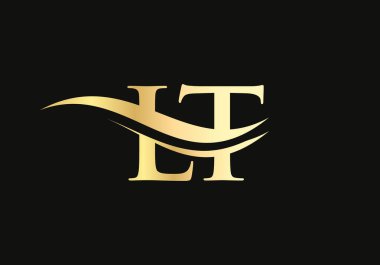 İş ve şirket kimliği için ilk LT Logosu. Modern modaya uygun LT Logo Vektör Şablonu