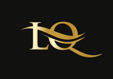 Water Wave LQ Logo Vector. Swoosh Letter LQ Logo Design for business and company identity