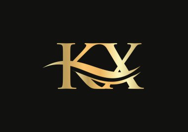 KX, iş ve şirket kimliği için Logo 'yu bağladı. Yaratıcı Harf KX Logo Vektörü