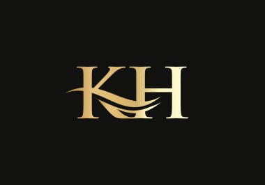 İlk monogram harfi KH logo tasarım vektörü. Modern modayla KH harf logosu tasarımı