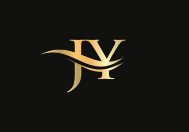 İş ve şirket kimliği için Swoosh Mektup JY Logo Tasarımı. Modern modayla Su Dalgası JY logosu