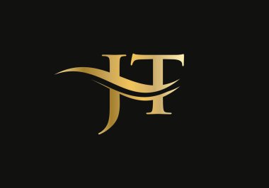 İlk Mektup JT, iş ve şirket kimliği için logoyu birleştirdi. Modern Harf JT Logo Vektör Şablonu