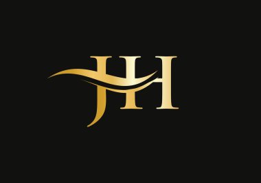 Baş harfler JH logo tasarım vektörü. Modern modayla JH harf logosu tasarımı