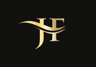 Modern harf JF logo tasarımı Vektörü. İlk bağlı harf JF logo tasarımı, yaratıcı, minimal ve modern trend