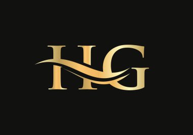 İlk bağlı HG logo tasarımı. Modern moda HG logo tasarım vektörü