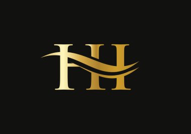 İş ve şirket kimliği için HI Logo Tasarımı. Lüks konseptli yaratıcı HI harfi