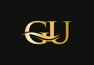 Modern GU logotype for luxury branding. Initial GU letter business logo design vector