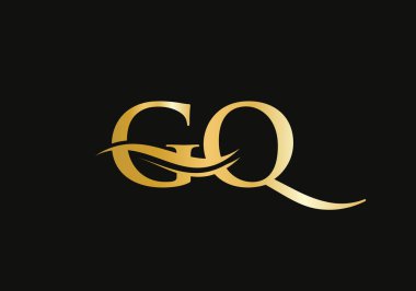 Su Dalgası GQ Logo Vektörü. Swoosh Mektup GQ Logo Tasarımı İş ve şirket kimliği