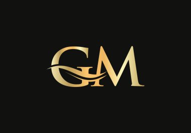 Su dalgası konseptli Premium Letter GM Logo Tasarımı. Modern modayla GM harf logosu tasarımı