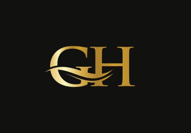 Initial monogram letter GH logo design Vector. GH letter logo design with modern trendy