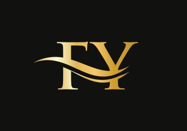 İş ve şirket kimliği için Swoosh Letter FY Logo Tasarımı. Modern modayla Su Dalgası FY Logosu