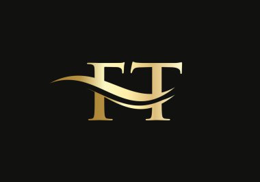 Lüks markalaşma için modern FT logosu. İlk FT harfi iş logosu tasarım vektörü