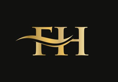 İlk monogram harfi FH logo tasarım vektörü. Modern modayla FH harf logosu tasarımı