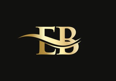 Yaratıcı modern iş tipografi vektör şablonlu ilk EB harfi logosu. Yaratıcı soyut harf EB logo tasarımı