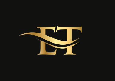 İlk Mektup ET, iş ve şirket kimliği için logoya bağlandı. Modern modaya uygun ET Harfi Logo Vektör Şablonu