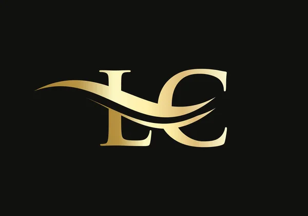 Initial Gold Letter Logo Design Logo Design Modern Trendy — Vettoriale Stock