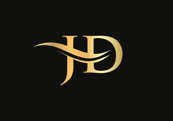 Gold Letter Logo Design Logo Design Creative Modern Trendy — Vettoriale Stock
