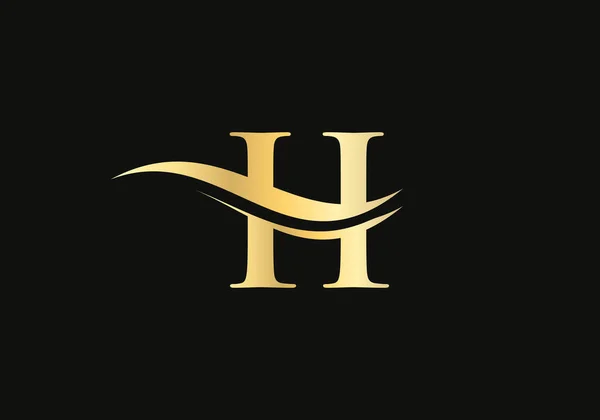 Şirket Kimliği Için Logo Tasarımı Lüks Konseptli Yaratıcı Harf — Stok Vektör