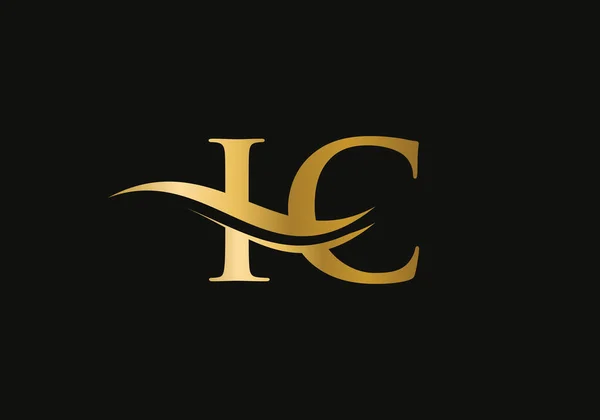 Initial Gold Letter Logo Design Logo Design Modern Trendy — Vector de stock