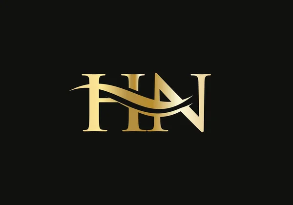 Harf Logosu Tasarımı Dalgası Konseptli Logo Tasarımı — Stok Vektör
