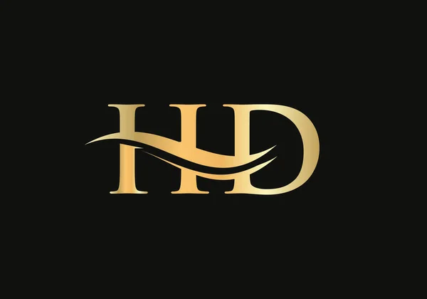Altın Harf Logosu Tasarımı Yaratıcı Modern Modayla Logo Tasarımı — Stok Vektör