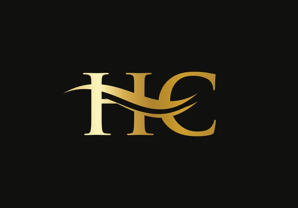 Initial Gold Letter Logo Design Logo Design Modern Trendy — Stock vektor
