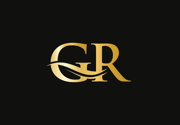 Swoosh Letter GR Logo Design for business and company identity. Water Wave GR Logo with modern trendy