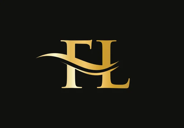 Creative FL letter with luxury concept. Modern FL Logo Design for business and company identity