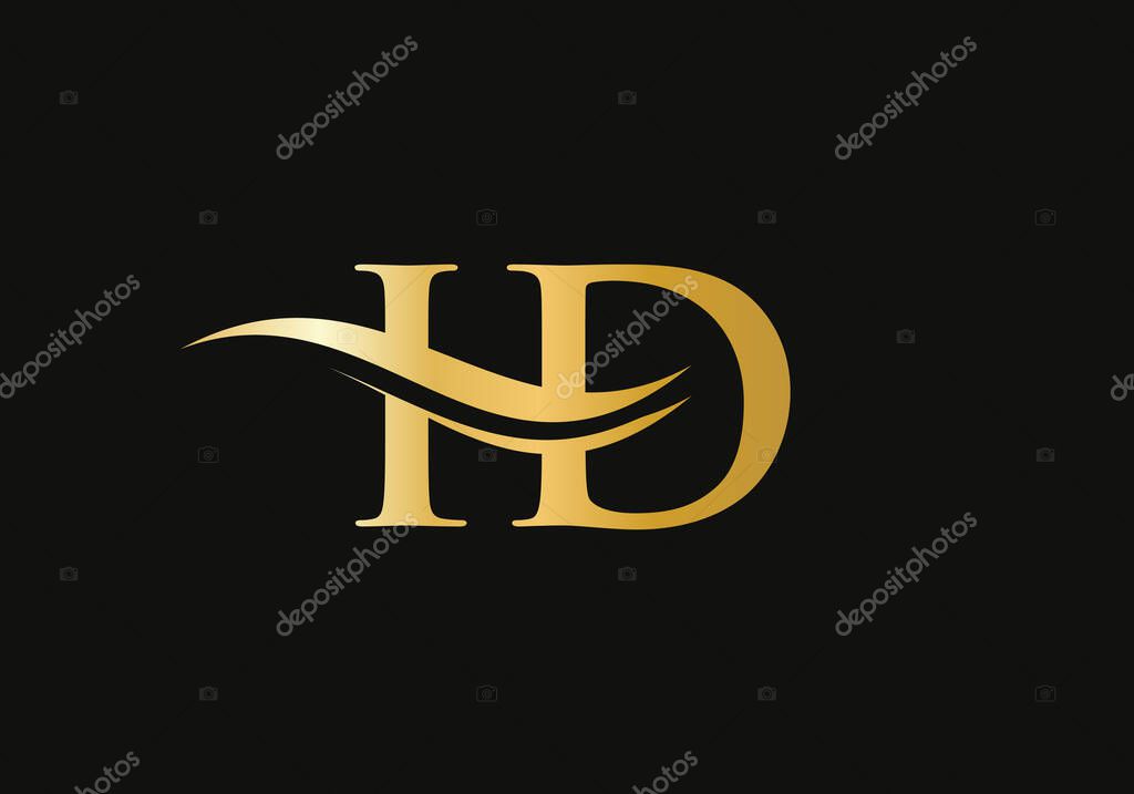 Gold ID letter logo design. ID logo design with creative and modern trendy