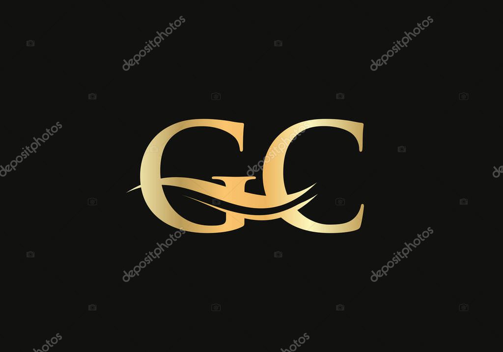 Initial Gold letter GC logo design. GC logo design with modern trendy