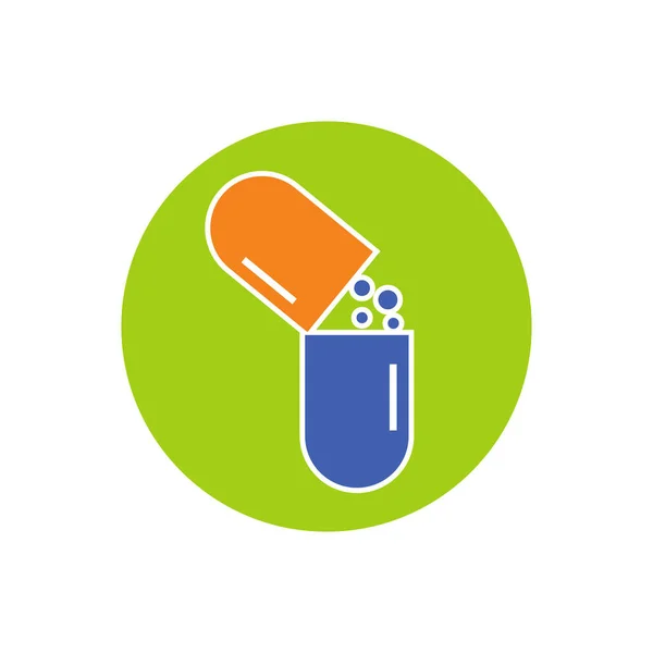 Letter Medicine Tablet Logo Concept Healthcare Logo Sign Vector Template — ストックベクタ