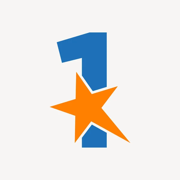 Letter Negative Space Star Logo Vector Template Minimal Star Symbol — Vettoriale Stock