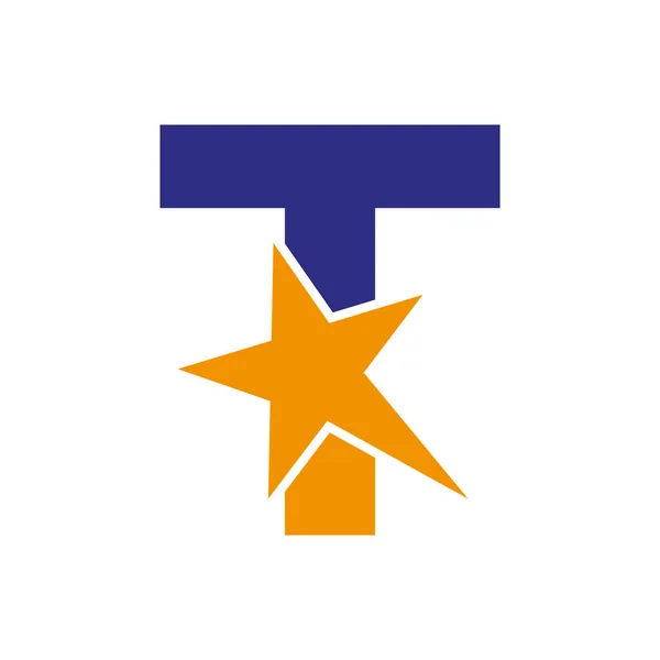 Letter Negative Space Star Logo Vector Template Minimal Star Symbol — Wektor stockowy