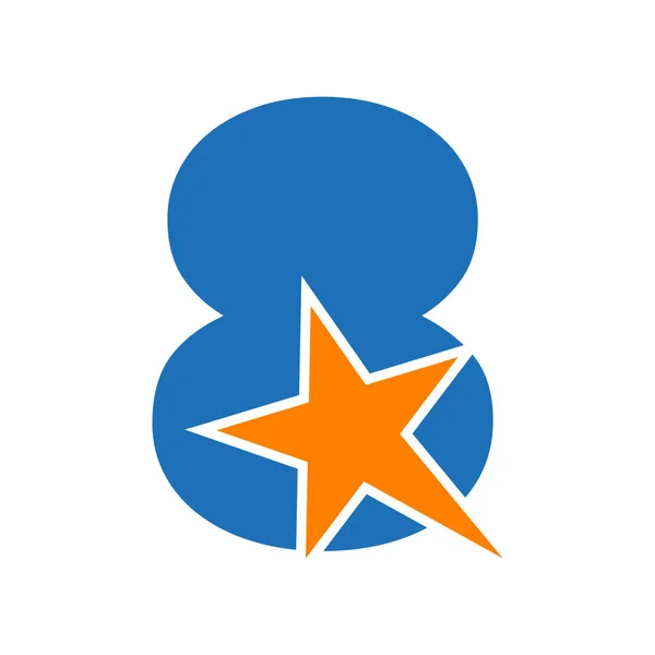 Letter Negative Space Star Logo Vector Template Minimal Star Symbol — 스톡 벡터