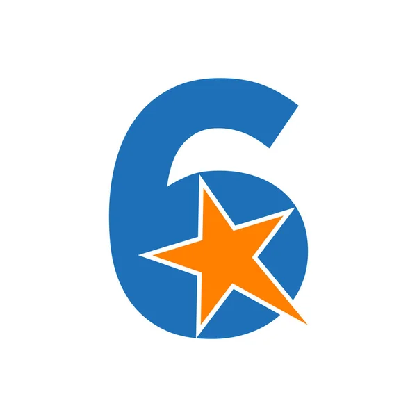 Letter Negative Space Star Logo Vector Template Minimal Star Symbol — 스톡 벡터