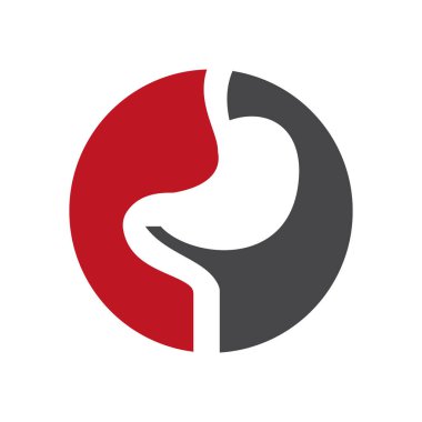 Tıbbi ve Sağlık Sembol Vektörü Şablonu için Asgari Mide Logosu Tasarımı