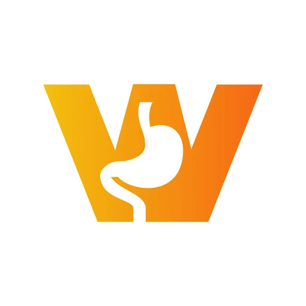 Letter Minimal Stomach Logo Design Medical Healthcare Symbol Vector Template — Stockvektor