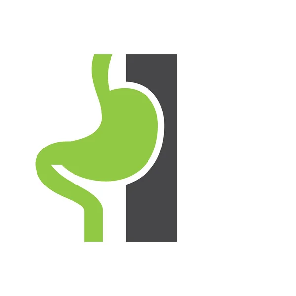 Letter Minimal Stomach Logo Design Medical Healthcare Symbol Vector Template — Stockvektor