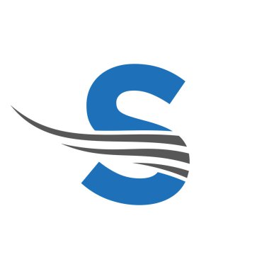 İlk Monogram S Logosu Tasarımı. Modern S Logotype Vektör Şablonu