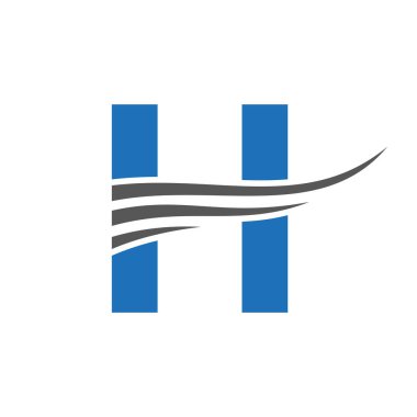 İlk Monogram H Logosu Tasarımı. Modern H Logotype Vektör Şablonu