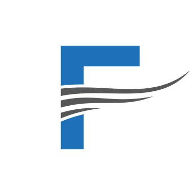 İlk Monogram F Logosu Tasarımı. Modern F Logotype Vektör Şablonu