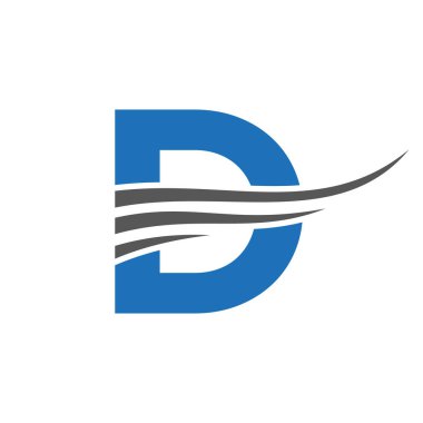 İlk Monogram D Logosu Tasarımı. Modern D Logotype Vektör Şablonu