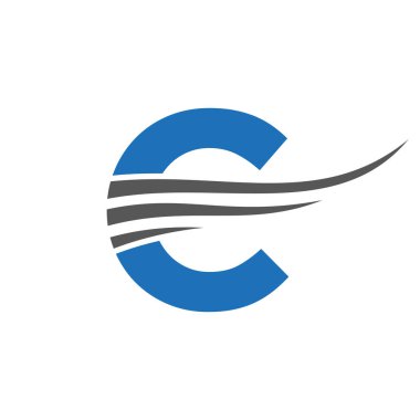 İlk Monogram C Logosu Tasarımı. Modern C Logotype Vektör Şablonu