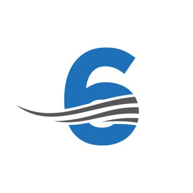 İlk Monogram Mektup 6 Logo Tasarımı. Modern 6 Logotype Vektör Şablonu